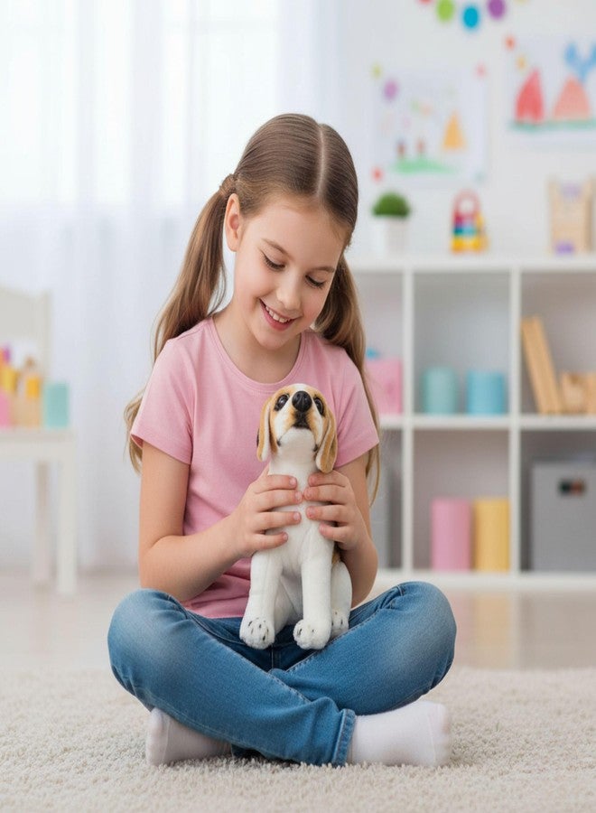 Tickles Musical Beagle Sitting Dog with Barking Sound Bow-Wow Soft Stuffed Plush Animal Toy for Kids Boys & Girls Birthday Gift (Color: White & Brown, Size: 22 cm) - Image 4